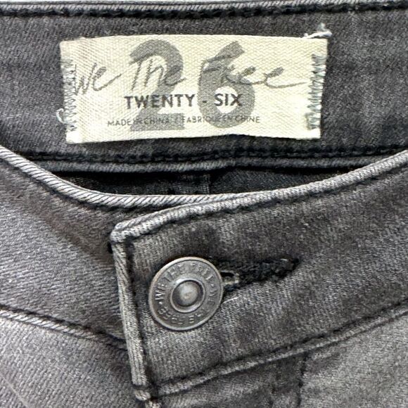 We The Free Jeans 26 Black Just Float On Flare Bell Bottom Distressed Boho - Picture 4 of 12